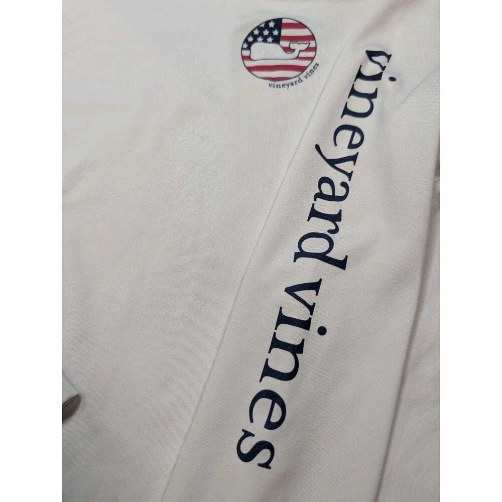 Vineyard Vines Performance boys  Small Long Sleeve T-Shirt White Swim Shirt